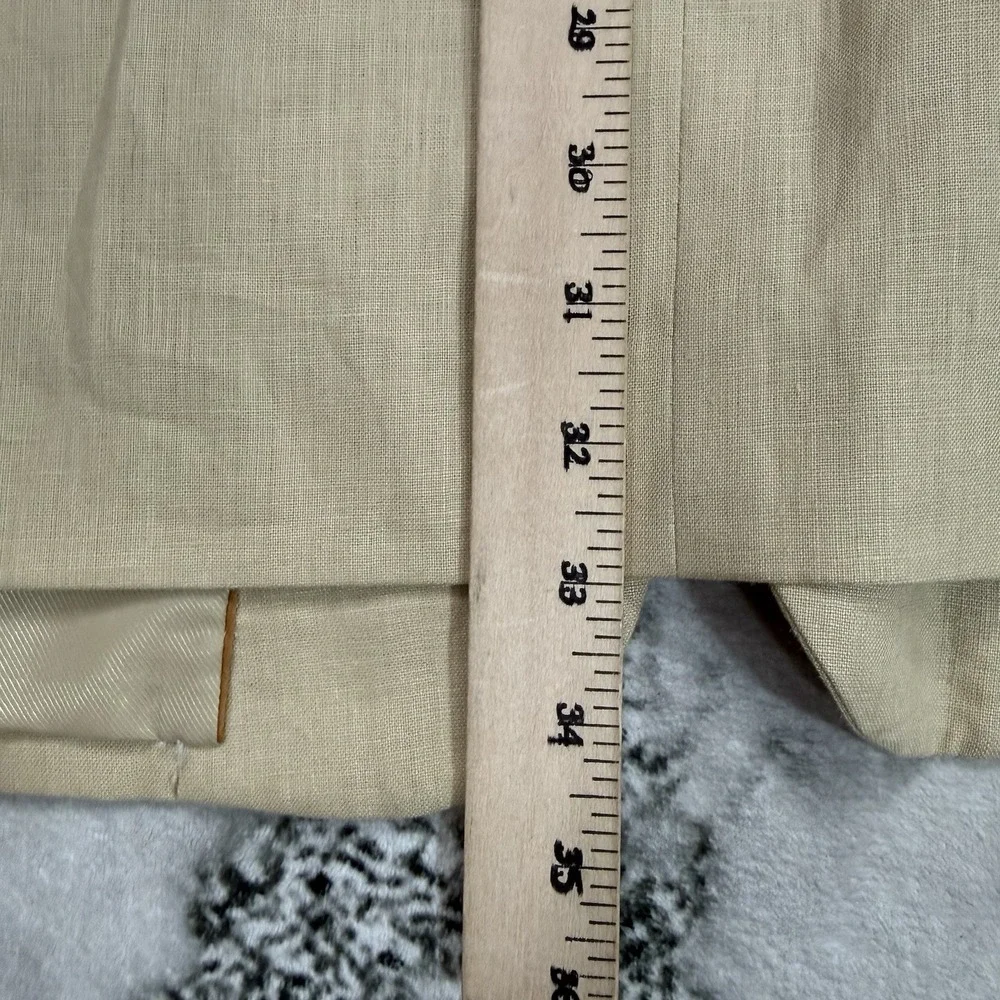 Andrew Fezza Canaan Mens Size 46R 40W 100% Linen 2 Piece Suit Beige Tan NWT